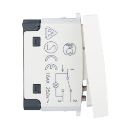 Переключатель LK Studio с двух мест, с индикатором 45х22,5мм (схема 6L) 16 A, 250 B (белый) LK45 850404-1