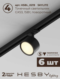 Встраиваемая однофазная трековая система Hesby Lighting Skylite №13 со светильниками HSBL_kompl_S013_VI2B3K