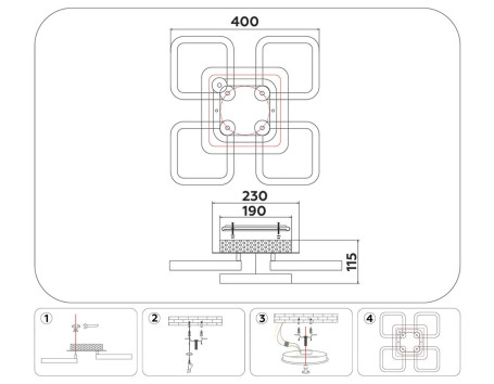 Потолочная светодиодная люстра Ambrella light Acrylica Original FA3861
