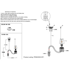 Подвесной светильник Crystal Lux Princess SP1