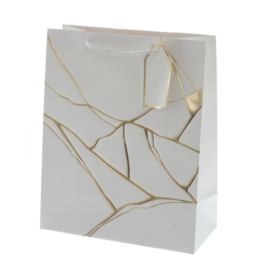 Пакет подарочный M (бумага 210г/м2, блок 12шт), L26 W12 H32 см, 4в.