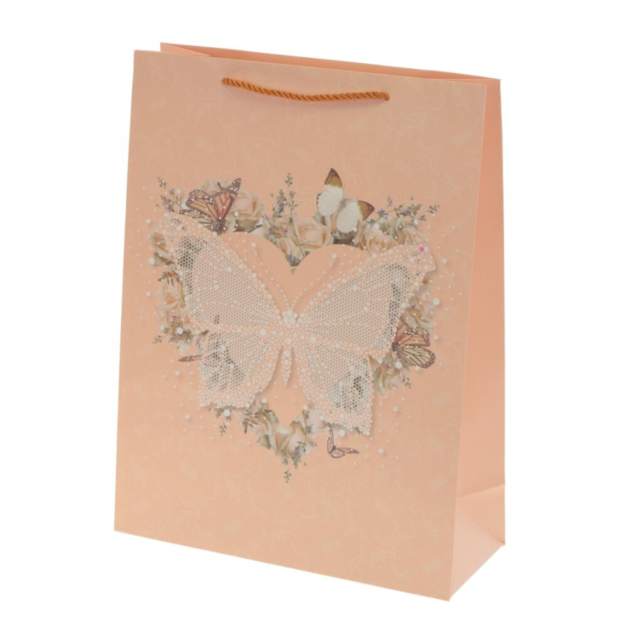 Пакет подарочный M (бумага 210г/м2, блок 12шт), L26 W12 H32 см, 4в.