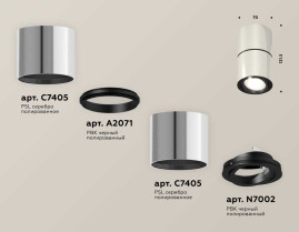 Комплект накладного светильника Ambrella light Techno Spot XS7405040 PSL/PBK серебро полированное/черный полированный (C7405, A2071, C7405, N7002)