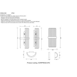 Настенный светильник Crystal Lux Sorpresa AP2 Brass/Transparente