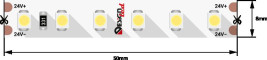 Светодиодная влагозащищенная лента DesignLed 9,6W/m 120LED/m 3528SMD холодный белый 5M 002482
