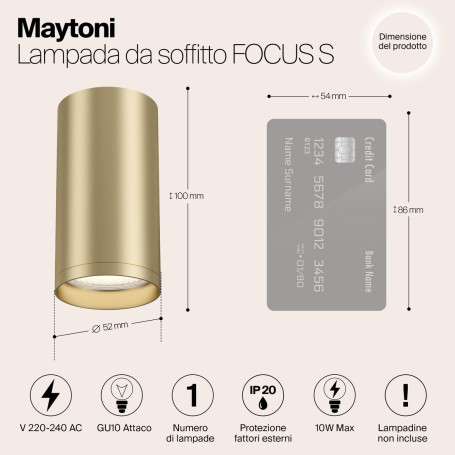 Потолочный светильник Maytoni Focus S C052CL-01MG