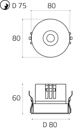 Светильник встраиваемый влагозащищенный Italline IT014-0208 nickel
