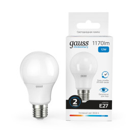 Лампа светодиодная Gauss E27 12W 6500K матовая 23232