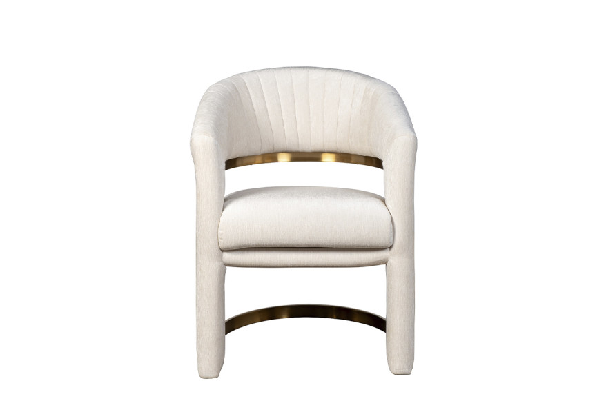 Стул велюровый кремовый/золото