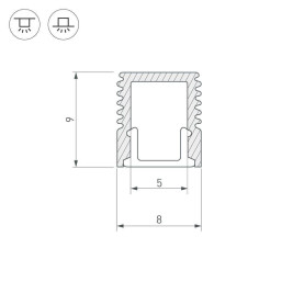 Профиль Arlight SL-MINI-8-2000 ANOD 019322