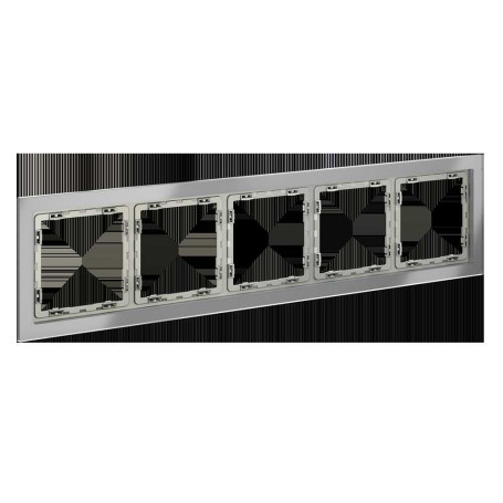Рамка стеклянная Voltum S70 на 5 постов, (сталь, стекло) VLS110505