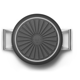 Кастрюля 26см 7,7л с двумя ручками и крышкой черная SMEG