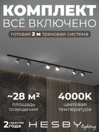 Встраиваемая однофазная трековая система Hesby Lighting Skylite №13 со светильниками HSBL_kompl_S013_VI2B4K