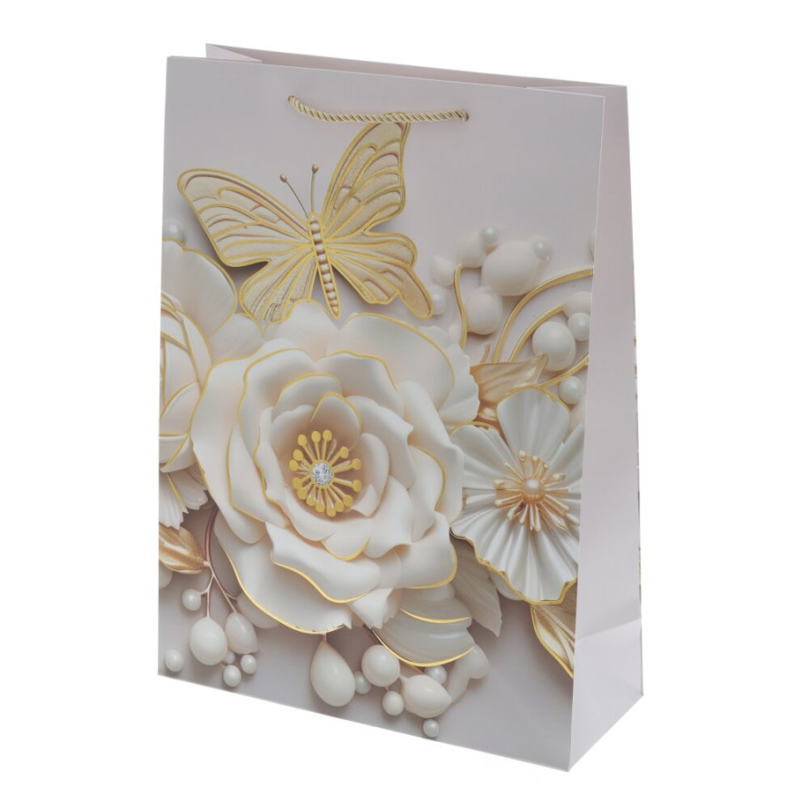 Пакет подарочный L (бумага 210г/м2, блок микс 12шт), L30 W12 H41,5 см, 4в.