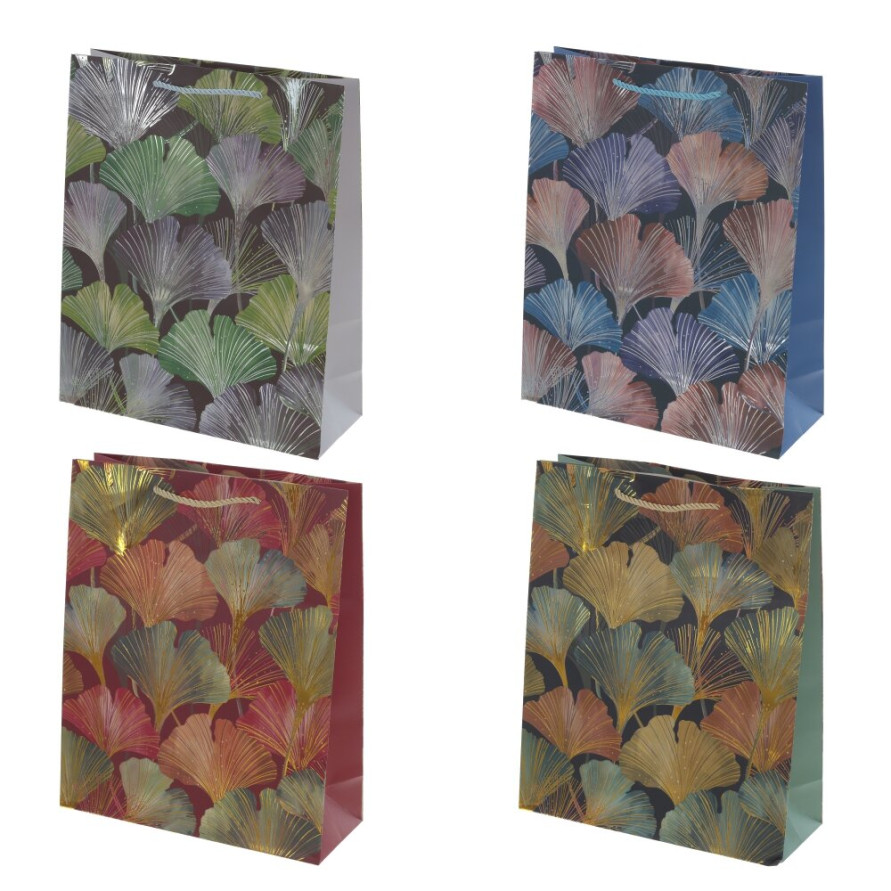 Пакет подарочный L (бумага 210г/м2, блок микс 12шт), L30 W12 H41,5 см, 4в.