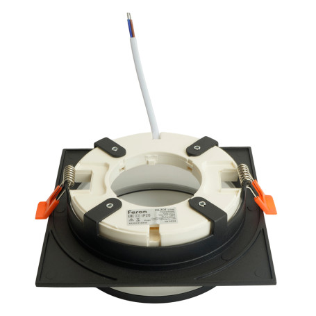 Светильник встраиваемый Feron DL701 потолочный GX70 черный квадрат 51096