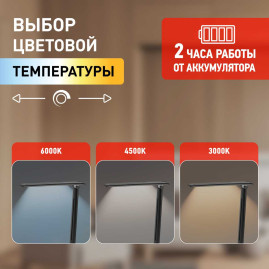 Настольная лампа аккумуляторная ЭРА NLED-510-8W-BK Б0057203