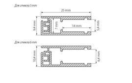 Профиль Arlight KLUS-GLASS-56-2000 ANOD 019193
