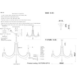 Подвесная люстра Crystal Lux Victoria SP10 Gold/Amber