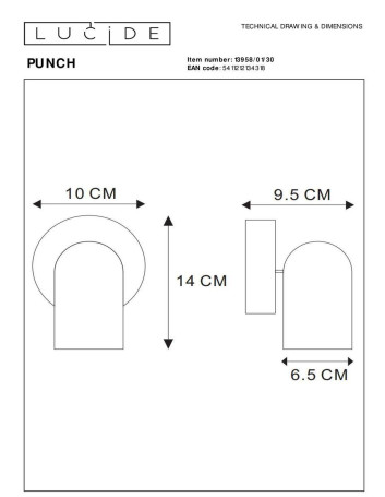 Спот Lucide Punch 13958/01/30