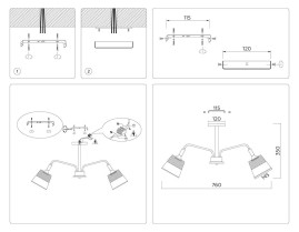 Потолочная люстра Ambrella light Traditional Modern Losk TR4740