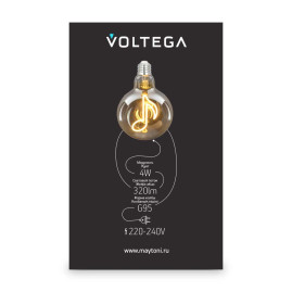 Лампа светодиодная филаментная Voltega 271 E27 4W 2500K желтая 8557