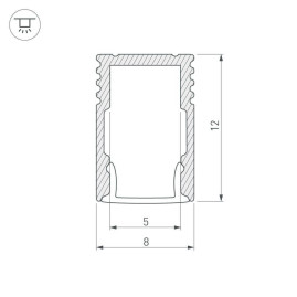 Профиль Arlight SL-MINI-8-H12-2000 ANOD 023714