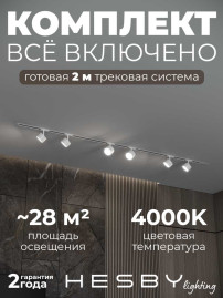 Встраиваемая однофазная трековая система Hesby Lighting Skylite №13 со светильниками HSBL_kompl_S013_VI2W4K