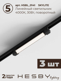 Накладная однофазная трековая система Hesby Lighting Skylite №5 со светильниками HSBL_kompl_S005_NI4B4K