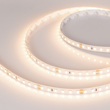 Светодиодная лента RT-A120-8mm 24V Warm3500 (9.6 W/m, IP20, 2835, 5m) (arlight, Открытый)