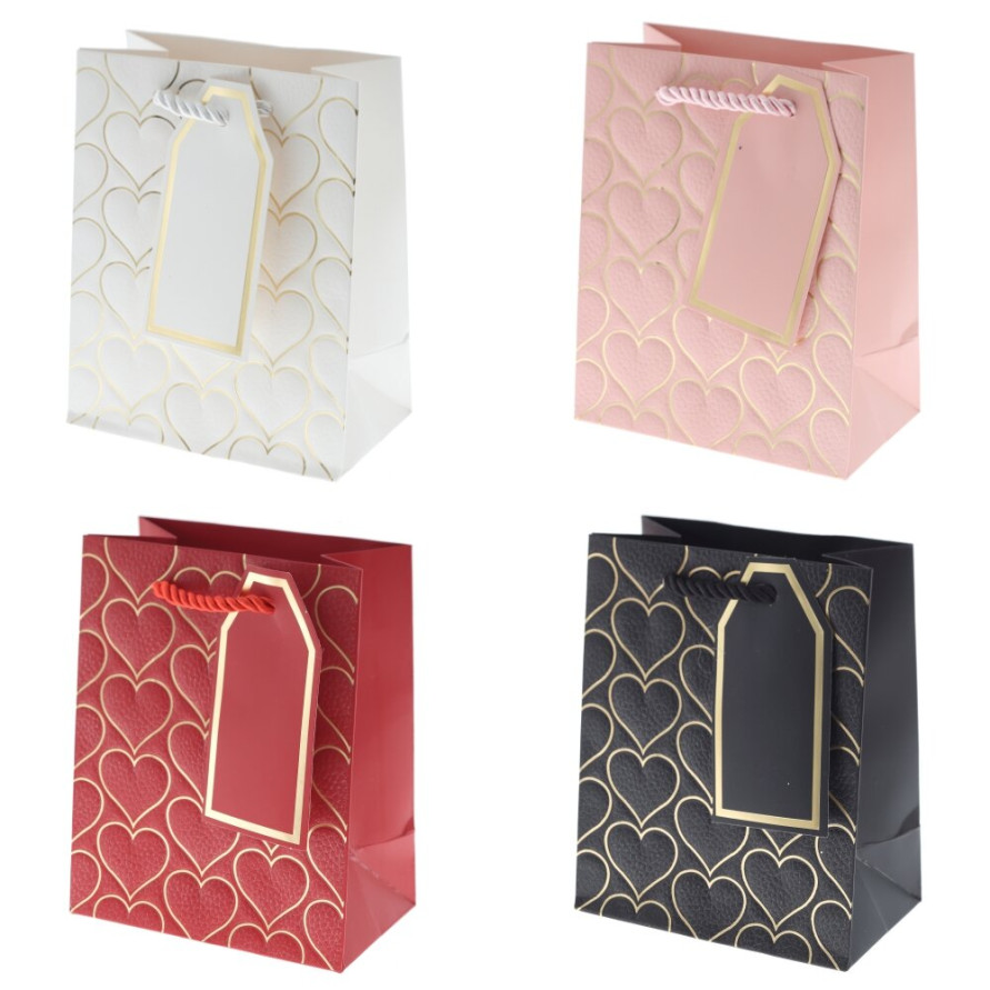 Пакет подарочный XS (бумага 210г/м2, блок 12шт), L12 W7 H15 см, 4в.