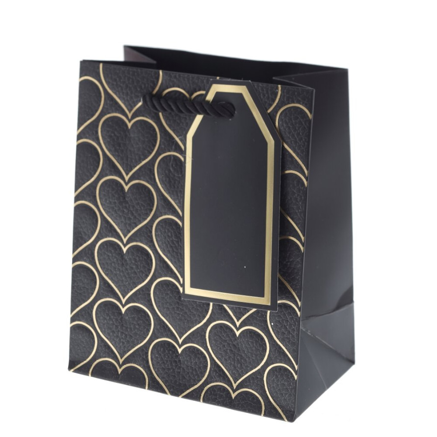 Пакет подарочный XS (бумага 210г/м2, блок 12шт), L12 W7 H15 см, 4в.