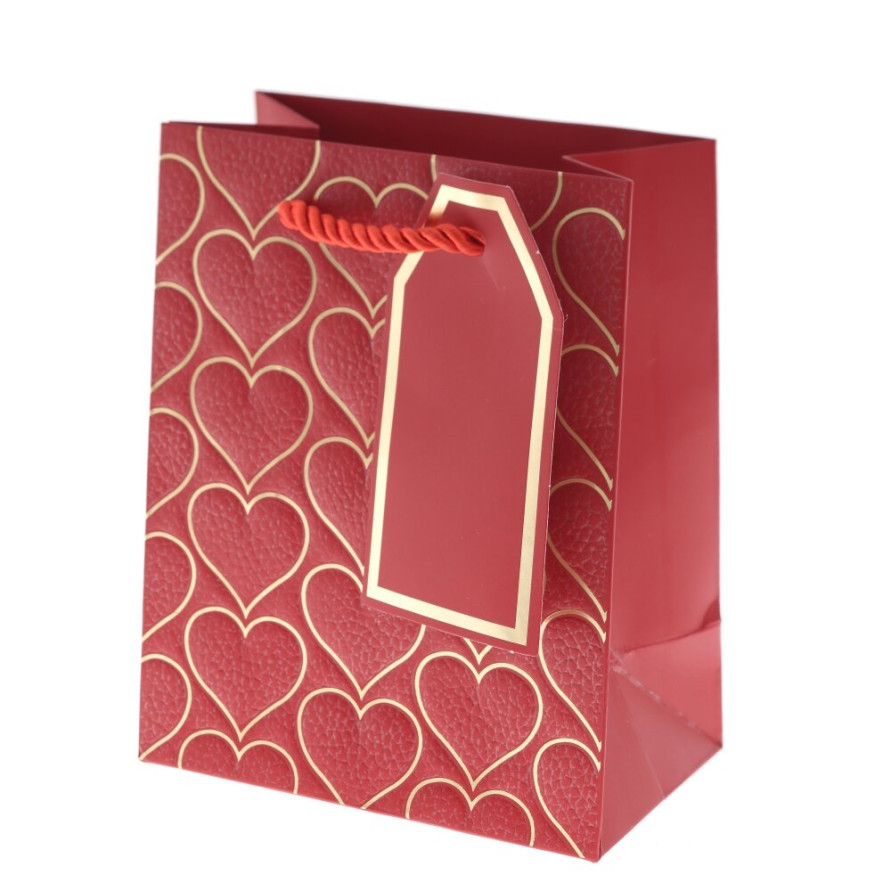 Пакет подарочный XS (бумага 210г/м2, блок 12шт), L12 W7 H15 см, 4в.