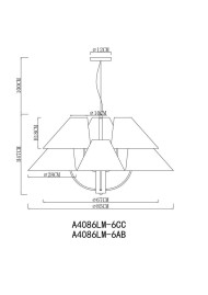 Подвесная люстра Arte Lamp Rondo A4086LM-6AB