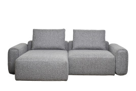 Диван Turin трехместный с канапе раскладной черно-серый