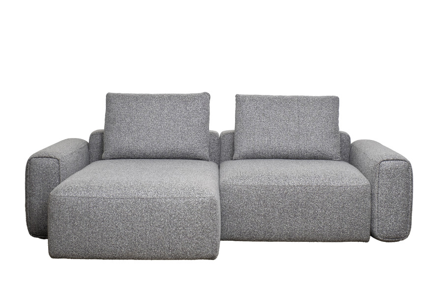 Диван Turin трехместный с канапе раскладной черно-серый