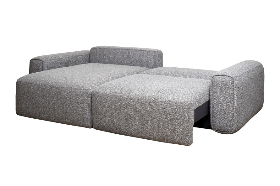Диван Turin трехместный с канапе раскладной черно-серый