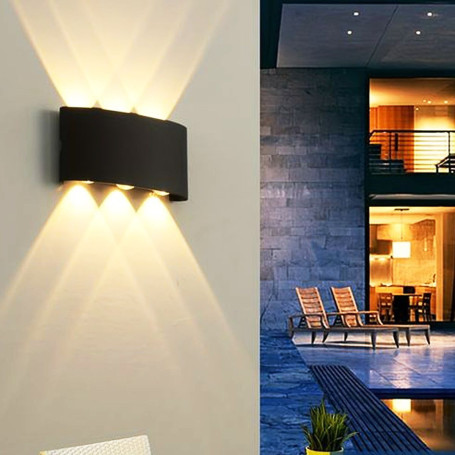 Уличный настенный светодиодный светильник Reluce 86833-9.2-006KT LED6*1W BK