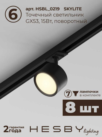 Встраиваемая однофазная трековая система Hesby Lighting Skylite №13 со светильниками HSBL_kompl_S013_VI3B3K