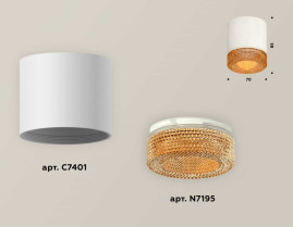 Комплект накладного светильника Ambrella light Techno Spot XS7401024 SWH/CF белый песок/кофе (C7401, N7195)