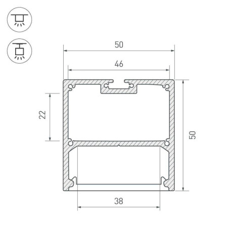 Профиль с рассеивателем Arlight SL-LINE-5050-2500 BLACK+OPAL 027990