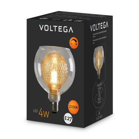 Лампа светодиодная филаментная Voltega 271 E27 4W 2700K желтая 8546
