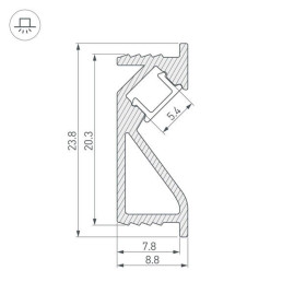 Профиль Arlight SL-BEVEL-2000 ANOD0 031120(1)