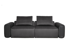 Диван Turin трехместный раскладной велюровый темно-серый