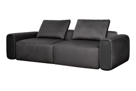 Диван Turin трехместный раскладной велюровый темно-серый