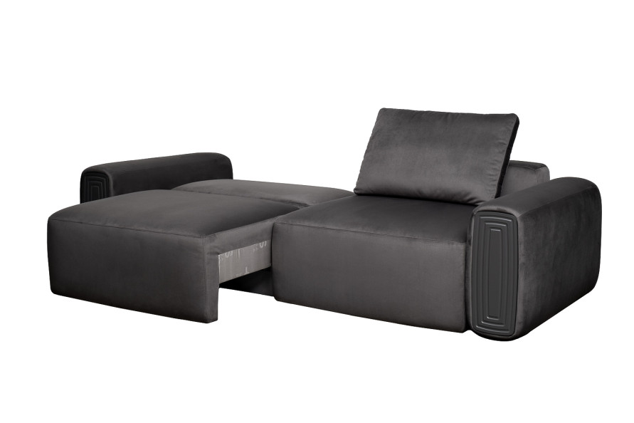 Диван Turin трехместный раскладной велюровый темно-серый