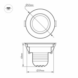 Мебельный светодиодный светильник Arlight LTM-R45WH 3W Day White 30deg 014912