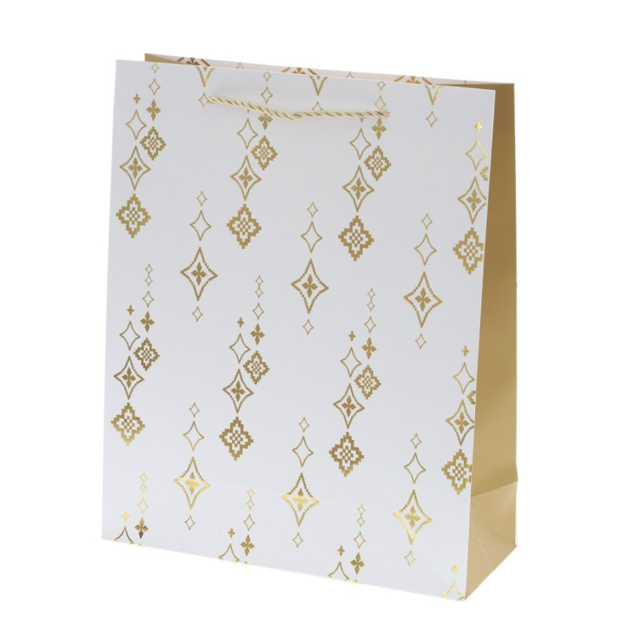 Пакет подарочный M (бумага 210г/м2, блок микс 12шт), L26 W10 H32 см, 4в.