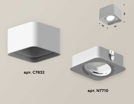 Комплект накладного светильника Ambrella light Techno Spot XS7832010 SWH белый песок (C7832, N7710)