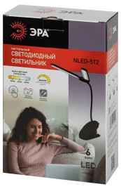 Настольная лампа аккумуляторная ЭРА NLED-512-6W-BK Б0057208